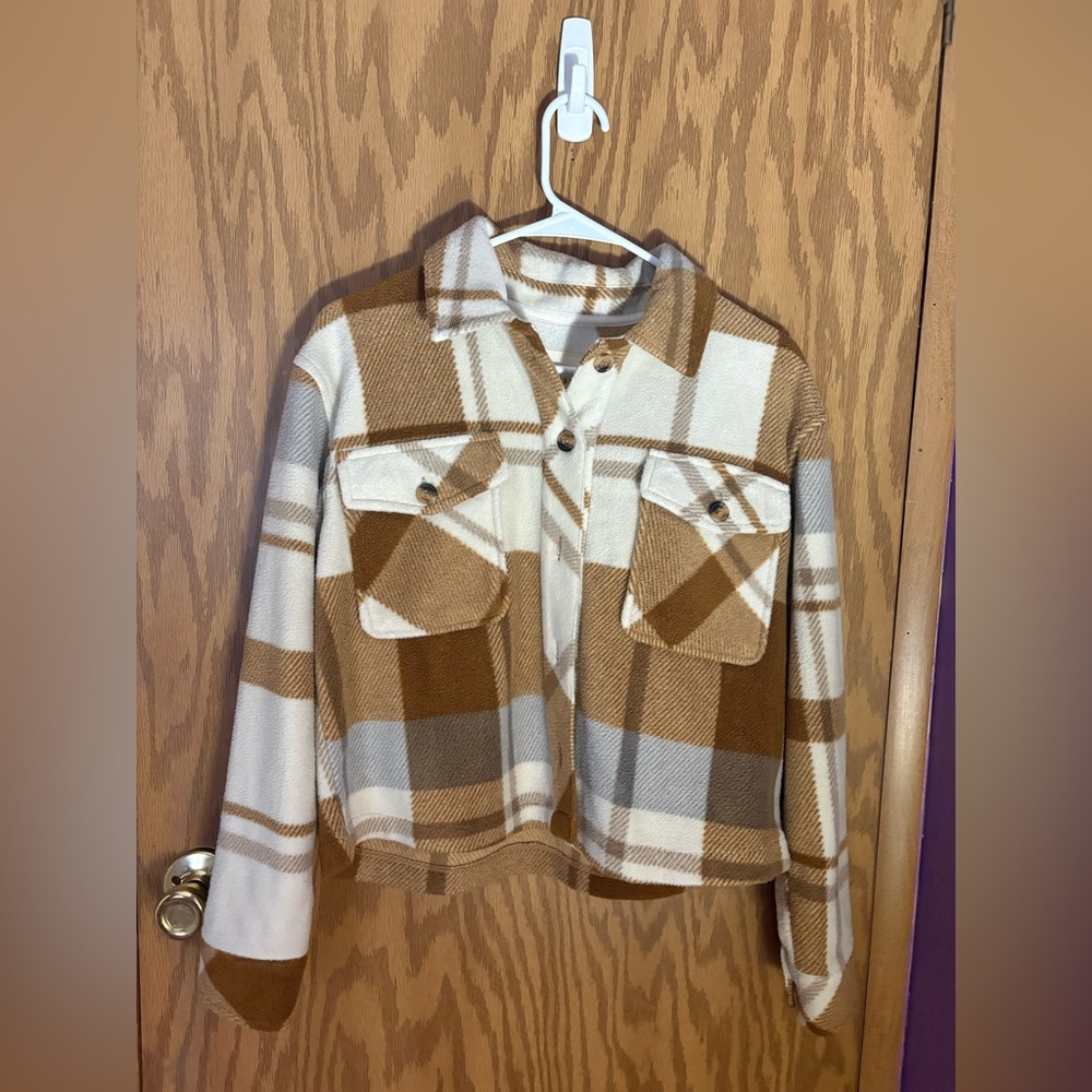 Thread & Supply Brown and White Plaid Jacket